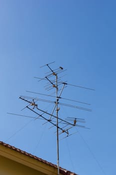 Antenna stand in the clear sky.