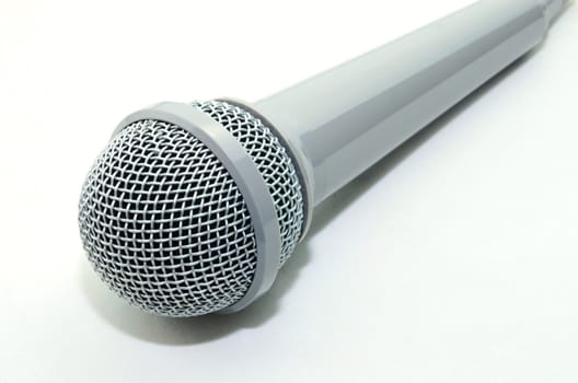  Microphone in gray colour on white background 

