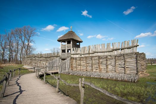 Biskupin main gate - slavic excavation site and museum