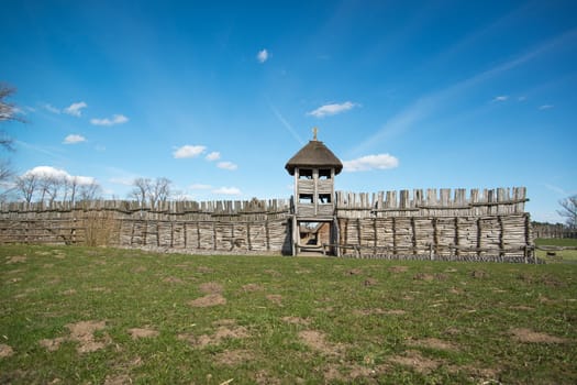 Biskupin main gate - slavic excavation site and museum