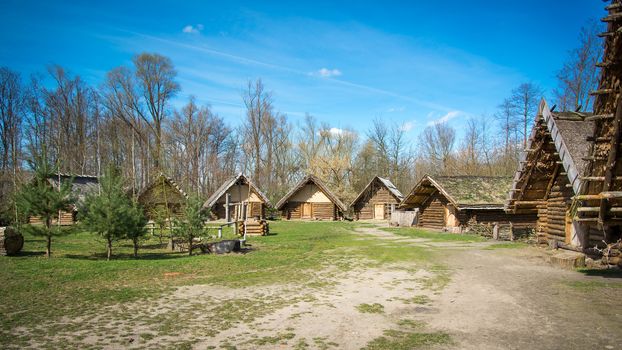 Biskupin houses - slavic excavation site and museum
