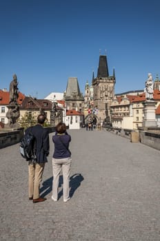 Day view of  Charles bridge. Prague, Czech Republic