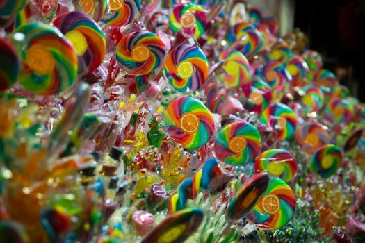 Candy stand at a christmas market.