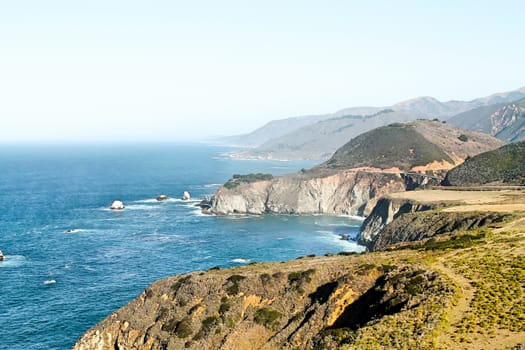 ocean view from Big Sur, highway 1, California, USA