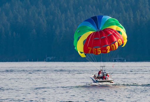 Parasailing on Lake Coeur d'Alene, Idaho.
Photo taken on: July 09th, 2015