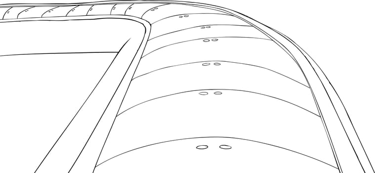 Outlined conveyor belt illustration on white background