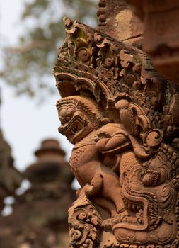 Bas-Relief at Bantey Srey Temple showing an demon