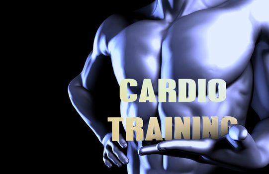Cardio training With a Business Man Holding Up as Concept