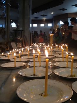 candle lights in temple buddhist