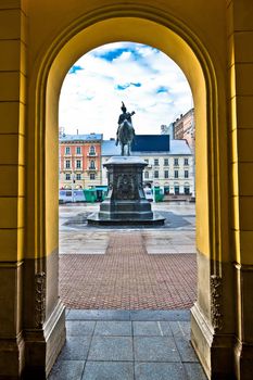 Zagreb central square arcade view, capital of Croatia