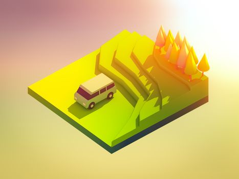 green earth concept in isometric view, isometric background