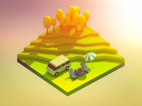 green earth concept in isometric view, isometric background