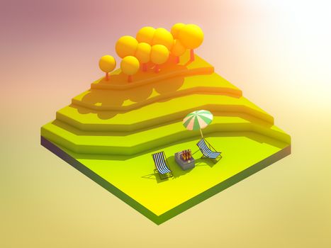 green earth concept in isometric view, isometric background