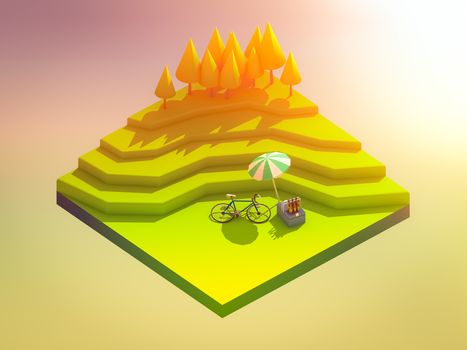 green earth concept in isometric view, isometric background