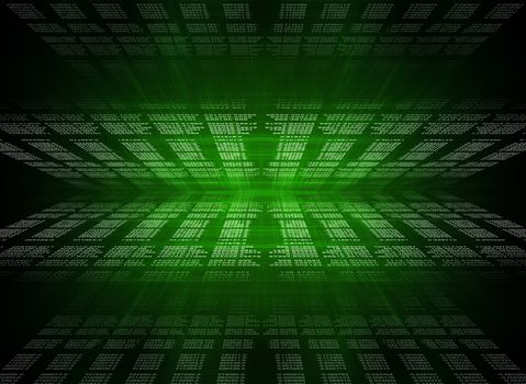 Green Digital Abstract background with numbers and light