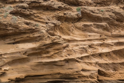 Sharp shapes of the rocks, textured by the wind and water. Banks of the Atlantic Ocean, Morocco.