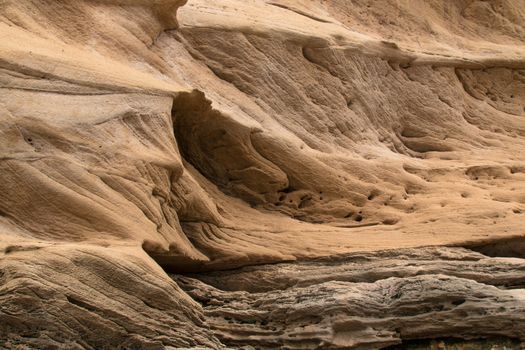 Detail of the coastal rocks. Atlantic ocean shore, Morocco.