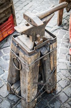 Ancient anvil used by Napoleon's army to shoe horses.