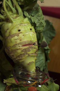 French turnip with a funny face. Vegetable face
