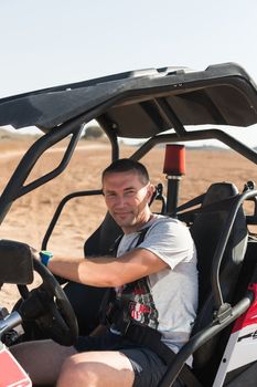 RC buggy in the desert, summer day