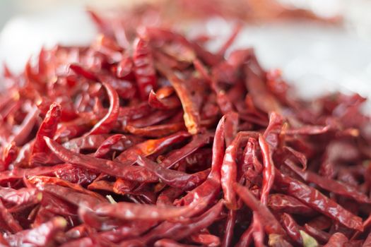 dried chilli in central market of agricultural products