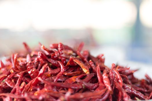 dried chilli in central market of agricultural products