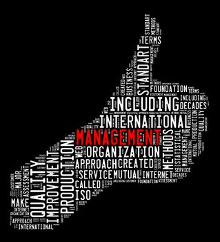 Thumb up management illustration word cloud concept