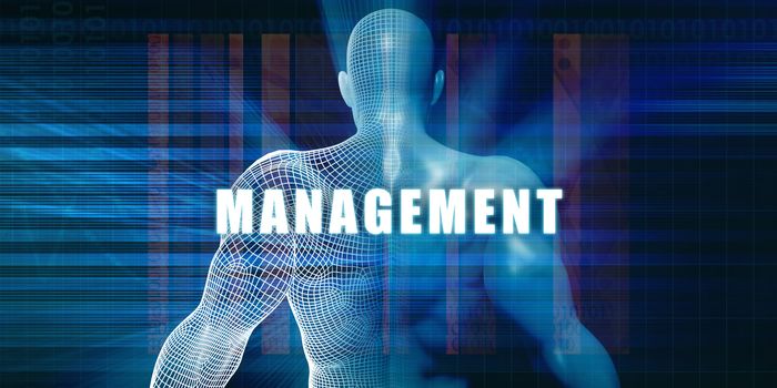 Management as a Futuristic Concept Abstract Background