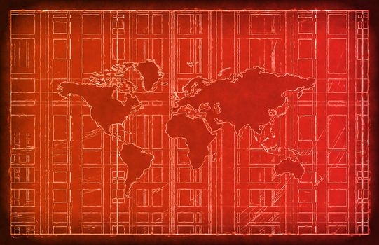 International Travel Around the World Map as Concept