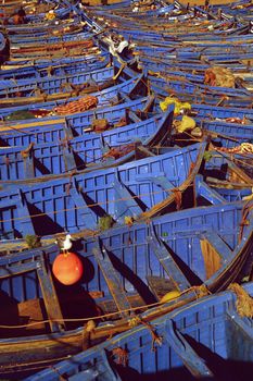 nice blue boat in old port in Essaouira