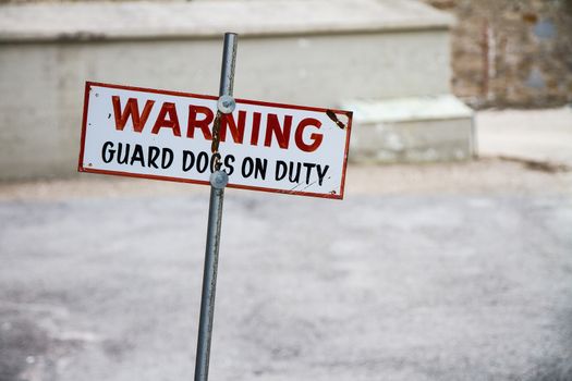 Warning sign to prevent people from entering.