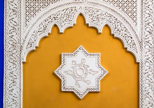 Contrast colors and beautiful precise details of the traditional arabian architecture.