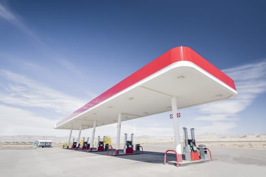 Rural Gas Station in the Desert, Utah, USA