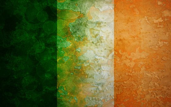 Ireland Country Irish Flag on Grunge Texture Background Illustration