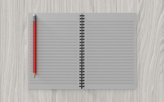 Blank note paper with pencil. on wood background, business object.