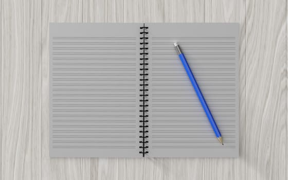 Blank note paper with pencil. on wood background, business object.