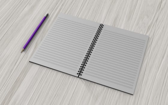 Blank note paper with pencil. on wood background, business object.