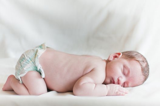 Horizontal portrait of the sleeping baby