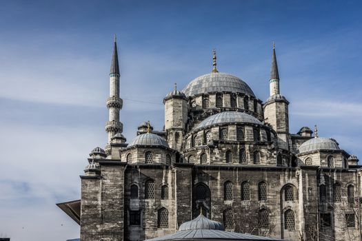 A shot of the New Mosque in Istanbul, Turkey.