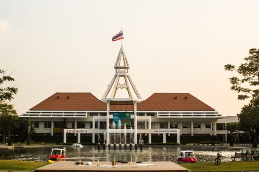 I took this photo on Thammasat University on 14 Febuary 2016.Dome Building, Administration building