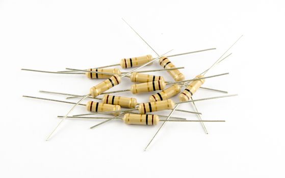 Resistors isolated on white background