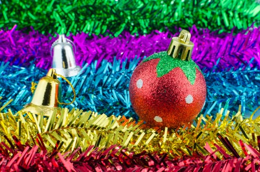 christmas ball on  ornaments colorful is background