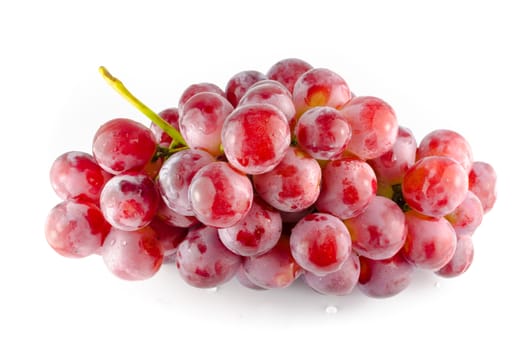 Fresh red grape  on white background