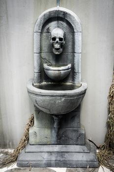 Basin skull is simulated on Halloween.