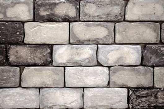 Gray brick wall made of cement, modern style.