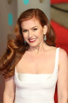 UK, London: Australian actress Isla Fisher poses on the red Carpet at the EE British Academy Film Awards, BAFTA Awards, at the Royal Opera House in London, England, on 14 February 2016.