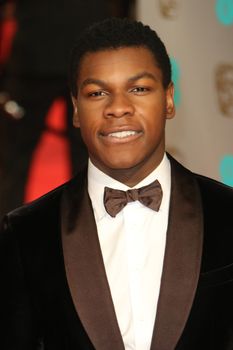 UK, London: British actor John Boyega poses on the red Carpet at the EE British Academy Film Awards, BAFTA Awards, at the Royal Opera House in London, England, on 14 February 2016.