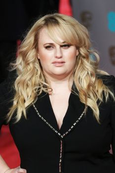 UK, London: Australian actress Rebel Wilson poses on the red Carpet at the EE British Academy Film Awards, BAFTA Awards, at the Royal Opera House in London, England, on 14 February 2016.