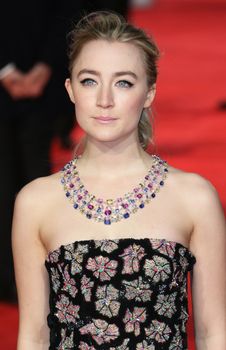 UK, London: Irish American actress Saoirse Ronan poses on the red Carpet at the EE British Academy Film Awards, BAFTA Awards, at the Royal Opera House in London, England, on 14 February 2016.