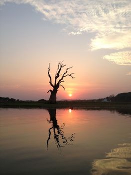 sunset in mandalay, myanmar